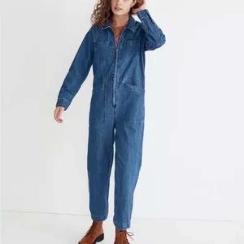 Madewell Blue Denim Jumpsuit